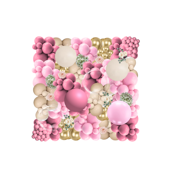 Balloon arch pink gold white