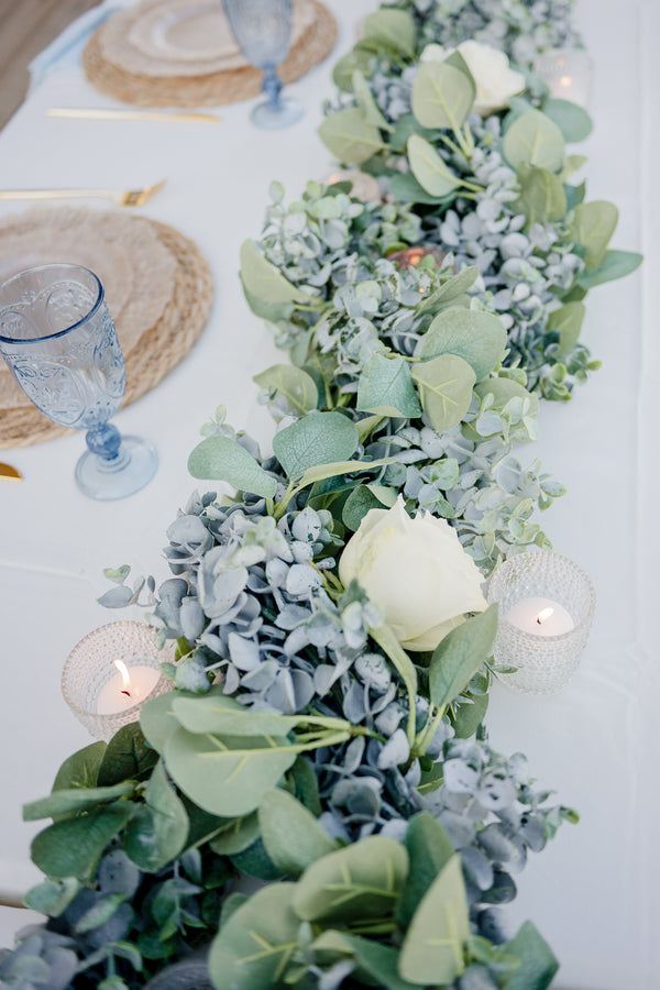 Chic greenery wedding table runner