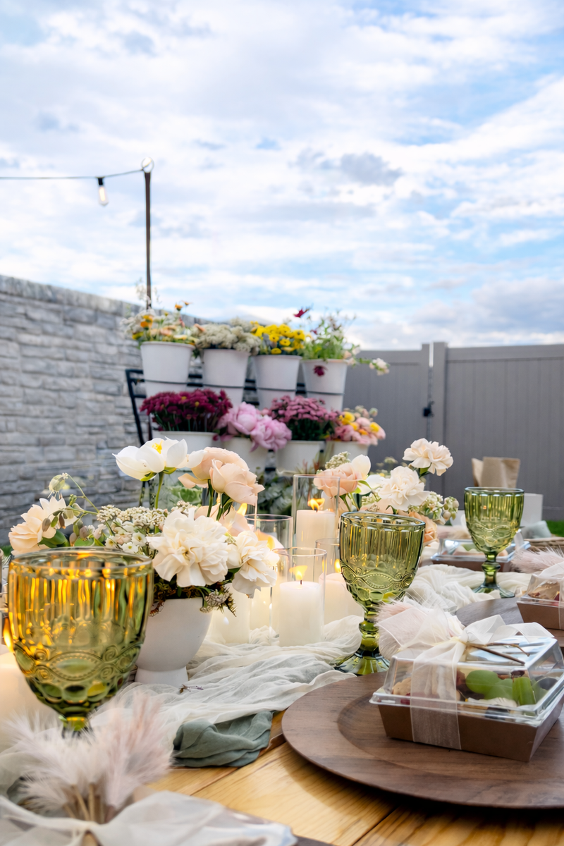 Elegant outdoor floral tablescape