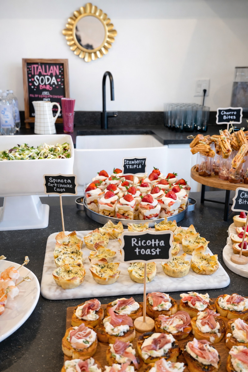Wedding style buffet presentation